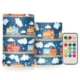thumbnail image 1 of Yayeee Flameless Candles with Remote Flickering Battery Operated Multi Color Changing, Blue Cute Train Pattern, 1 of 7