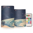 thumbnail image 1 of Yayeee Flameless Candles with Remote Flickering Battery Operated Multi Color Changing, Blue Earth, 1 of 7