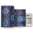thumbnail image 1 of Yayeee Flameless Candles with Remote Flickering Battery Operated Multi Color Changing, Blue Fireworks Pattern, 1 of 7