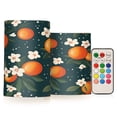 thumbnail image 1 of Yayeee Flameless Candles with Remote Flickering Battery Operated Multi Color Changing, Blue Floral Oranges, 1 of 7