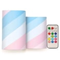 thumbnail image 1 of Yayeee Flameless Candles with Remote Flickering Battery Operated Multi Color Changing, Blue Gradient, 1 of 7