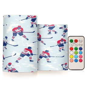 Yayeee Flameless Candles with Remote Flickering Battery Operated Multi Color Changing, Blue Ice Hockey