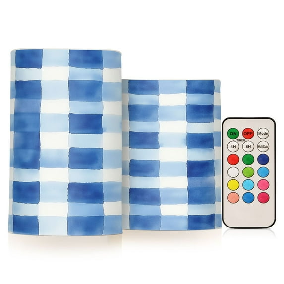 Yayeee Flameless Candles with Remote Flickering Battery Operated Multi Color Changing, Blue Plain