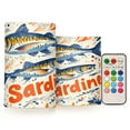 thumbnail image 1 of Yayeee Flameless Candles with Remote Flickering Battery Operated Multi Color Changing, Blue Sardines Pattern, 1 of 7