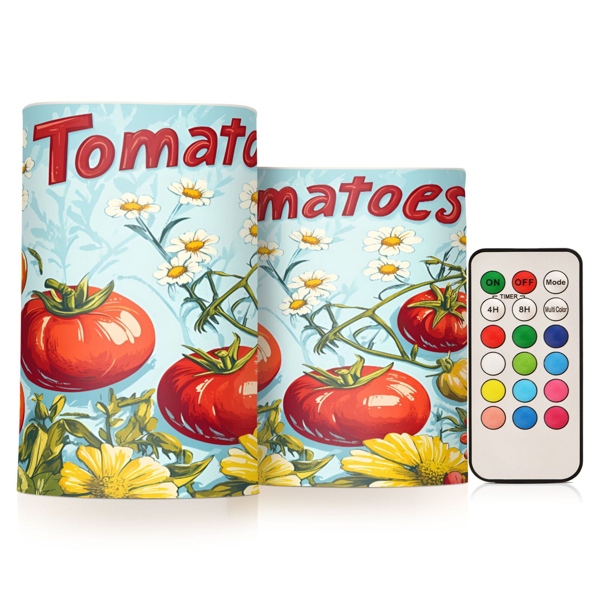 Yayeee Flameless Candles with Remote Flickering Battery Operated Multi Color Changing, Blue Tomatoes