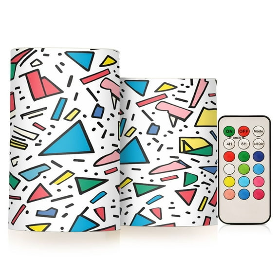 Yayeee Flameless Candles with Remote Flickering Battery Operated Multi Color Changing, Blue Triangles