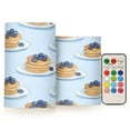 thumbnail image 1 of Yayeee Flameless Candles with Remote Flickering Battery Operated Multi Color Changing, Blueberry Pancake Pattern, 1 of 7