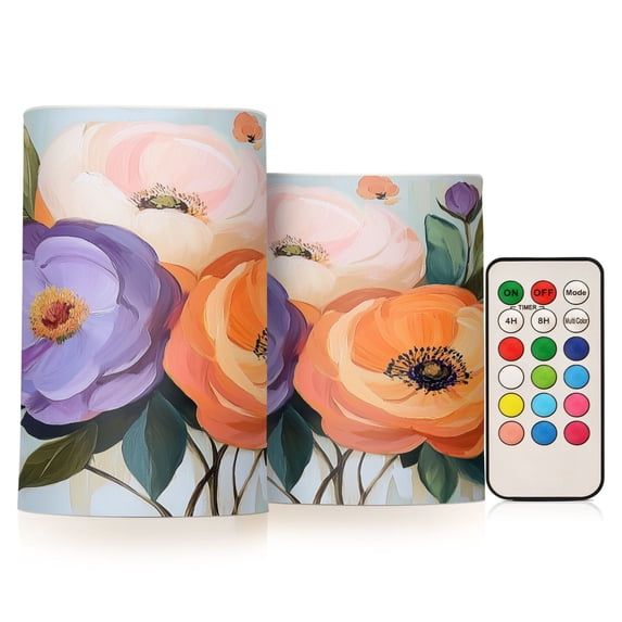 Yayeee Flameless Candles with Remote Flickering Battery Operated Multi Color Changing, Bright Flowers