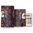 thumbnail image 1 of Yayeee Flameless Candles with Remote Flickering Battery Operated Multi Color Changing, Brown Abstract Eagle, 1 of 7