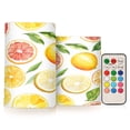 thumbnail image 1 of Yayeee Flameless Candles with Remote Flickering Battery Operated Multi Color Changing, Candy Lemon, 1 of 7