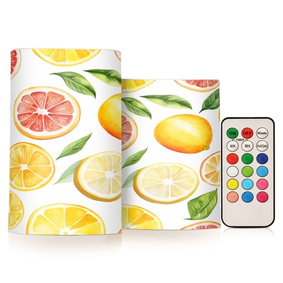 Yayeee Flameless Candles with Remote Flickering Battery Operated Multi Color Changing, Candy Lemon