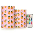 thumbnail image 1 of Yayeee Flameless Candles with Remote Flickering Battery Operated Multi Color Changing, Cartoon Oranges, 1 of 7