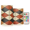 thumbnail image 1 of Yayeee Flameless Candles with Remote Flickering Battery Operated Multi Color Changing, Checkered Pattern, 1 of 7