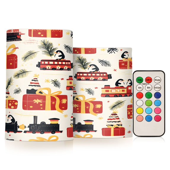 Yayeee Flameless Candles with Remote Flickering Battery Operated Multi Color Changing, Christmas Gift Train