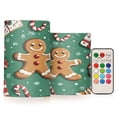 thumbnail image 1 of Yayeee Flameless Candles with Remote Flickering Battery Operated Multi Color Changing, Christmas Gingerbread, 1 of 7