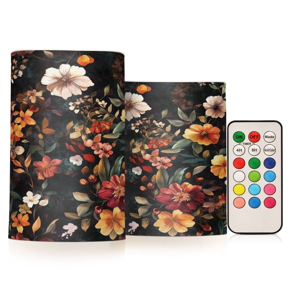 Yayeee Flameless Candles with Remote Flickering Battery Operated Multi Color Changing, Colorful Flower
