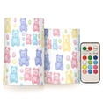 thumbnail image 1 of Yayeee Flameless Candles with Remote Flickering Battery Operated Multi Color Changing, Colorful Gummy Bears Pattern, 1 of 7