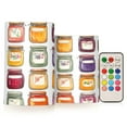 thumbnail image 1 of Yayeee Flameless Candles with Remote Flickering Battery Operated Multi Color Changing, Colorful Jam Jars, 1 of 7