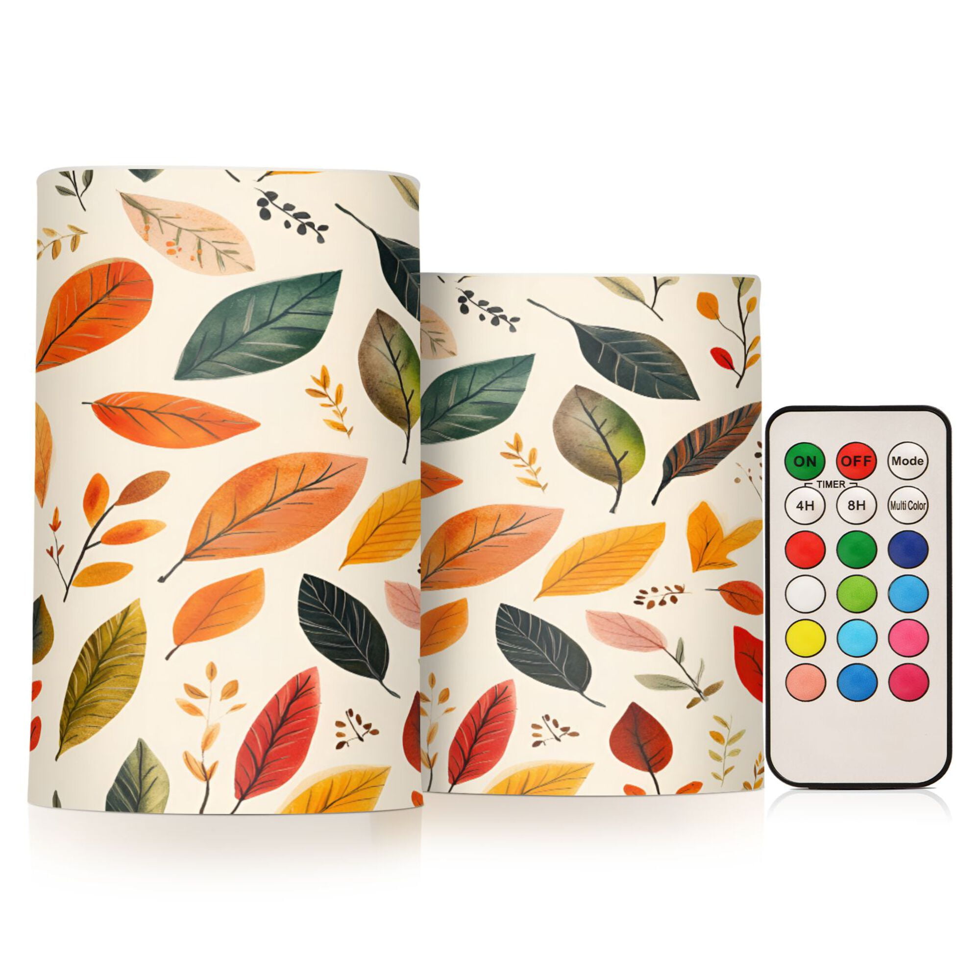 Yayeee Flameless Candles with Remote Flickering Battery Operated Multi Color Changing, Colorful Leaves
