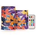 thumbnail image 1 of Yayeee Flameless Candles with Remote Flickering Battery Operated Multi Color Changing, Colorful Painted Flowers Pattern, 1 of 7