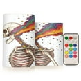thumbnail image 1 of Yayeee Flameless Candles with Remote Flickering Battery Operated Multi Color Changing, Colorful Skeleton, 1 of 7