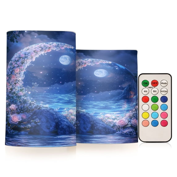 Yayeee Flameless Candles with Remote Flickering Battery Operated Multi Color Changing, Crystal Ball
