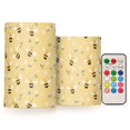 thumbnail image 1 of Yayeee Flameless Candles with Remote Flickering Battery Operated Multi Color Changing, Cute Bee Pattern, 1 of 7