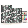 thumbnail image 1 of Yayeee Flameless Candles with Remote Flickering Battery Operated Multi Color Changing, Cute Llamas Pattern, 1 of 7