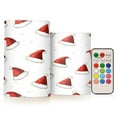 thumbnail image 1 of Yayeee Flameless Candles with Remote Flickering Battery Operated Multi Color Changing, Cute Santa Hats Pattern, 1 of 7