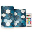 thumbnail image 1 of Yayeee Flameless Candles with Remote Flickering Battery Operated Multi Color Changing, Dark Blue Hexagon Patterns, 1 of 7