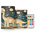 thumbnail image 1 of Yayeee Flameless Candles with Remote Flickering Battery Operated Multi Color Changing, Dinosaur at Night, 1 of 7