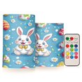 thumbnail image 1 of Yayeee Flameless Candles with Remote Flickering Battery Operated Multi Color Changing, Easter Bunny Pattern, 1 of 7