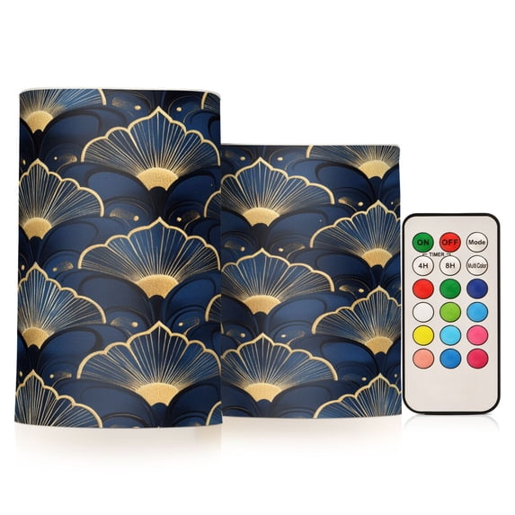Yayeee Flameless Candles with Remote Flickering Battery Operated Multi Color Changing, Elegance Art Pattern