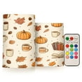 thumbnail image 1 of Yayeee Flameless Candles with Remote Flickering Battery Operated Multi Color Changing, Fall Beige Pumpkin, 1 of 7