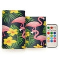 thumbnail image 1 of Yayeee Flameless Candles with Remote Flickering Battery Operated Multi Color Changing, Flamingo Pattern, 1 of 7