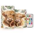 thumbnail image 1 of Yayeee Flameless Candles with Remote Flickering Battery Operated Multi Color Changing, Floral Cow, 1 of 7