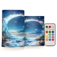thumbnail image 1 of Yayeee Flameless Candles with Remote Flickering Battery Operated Multi Color Changing, Floral Moon, 1 of 7
