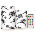 thumbnail image 1 of Yayeee Flameless Candles with Remote Flickering Battery Operated Multi Color Changing, Football Player Pattern, 1 of 7
