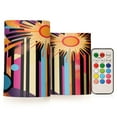 thumbnail image 1 of Yayeee Flameless Candles with Remote Flickering Battery Operated Multi Color Changing, Futuristic Sun, 1 of 7