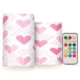 thumbnail image 1 of Yayeee Flameless Candles with Remote Flickering Battery Operated Multi Color Changing, Geometric Love, 1 of 7