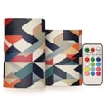 thumbnail image 1 of Yayeee Flameless Candles with Remote Flickering Battery Operated Multi Color Changing, Geometric Pattern, 1 of 7