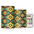 thumbnail image 1 of Yayeee Flameless Candles with Remote Flickering Battery Operated Multi Color Changing, Geometric Patterns, 1 of 7