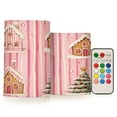 thumbnail image 1 of Yayeee Flameless Candles with Remote Flickering Battery Operated Multi Color Changing, Gingerbread Houses, 1 of 7