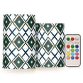 thumbnail image 1 of Yayeee Flameless Candles with Remote Flickering Battery Operated Multi Color Changing, Gold Geometric Pattern, 1 of 7