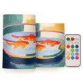 thumbnail image 1 of Yayeee Flameless Candles with Remote Flickering Battery Operated Multi Color Changing, Goldfish Bowl, 1 of 7