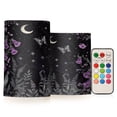 thumbnail image 1 of Yayeee Flameless Candles with Remote Flickering Battery Operated Multi Color Changing, Gothic Floral Print, 1 of 7