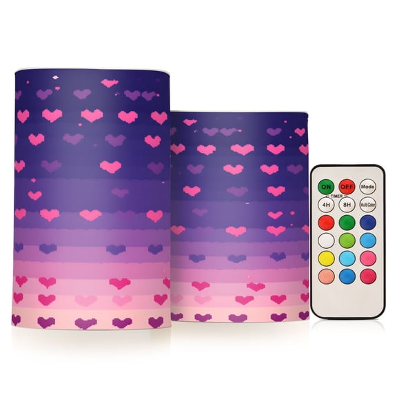 Yayeee Flameless Candles with Remote Flickering Battery Operated Multi Color Changing, Gradient Love