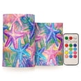 thumbnail image 1 of Yayeee Flameless Candles with Remote Flickering Battery Operated Multi Color Changing, Gradient Starfish Pattern, 1 of 7