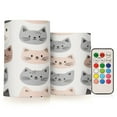 thumbnail image 1 of Yayeee Flameless Candles with Remote Flickering Battery Operated Multi Color Changing, Gray Cat Pattern, 1 of 7