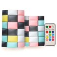 thumbnail image 1 of Yayeee Flameless Candles with Remote Flickering Battery Operated Multi Color Changing, Gray Checkered Pattern, 1 of 7